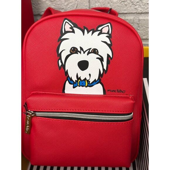 Marc Tetro 2 PC Red Westie Terrier Dog Mini Backpack & Black Beanie Gift Set main image 6